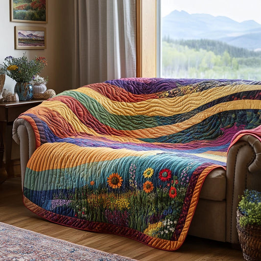 Floral Vista Quilted Sofa Cover NCU0DV9432