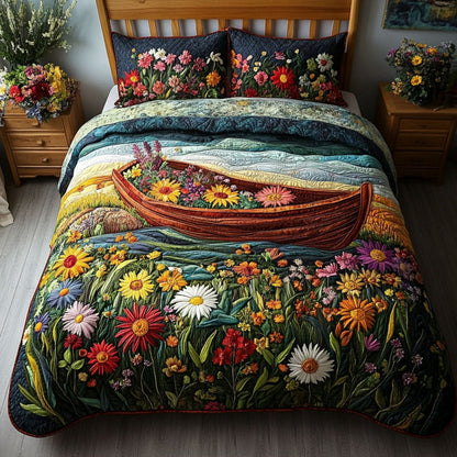 Floral Voyage 3-Piece Quilted Bedding Set NCU0PT5018