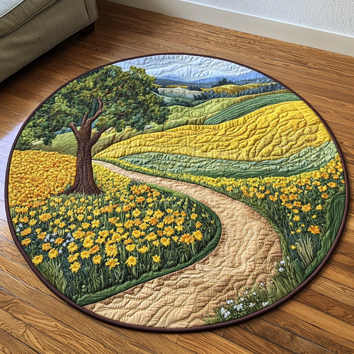 Floral Way Quilted Round Mat NCU0VH5658