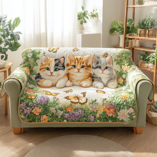 Floral Whiskers Quilted Sofa Cover NCU0TV806