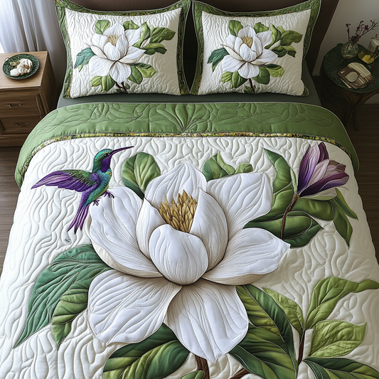 Floral Whisper 3-Piece Quilted Bedding Set NCU0VH2791