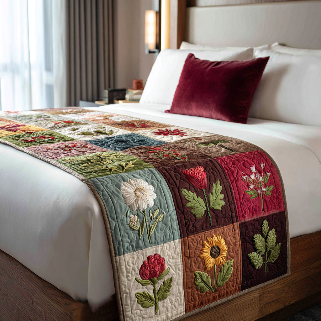 Floral Whisper Lane Quilted Bed Runner NCU0PT11157