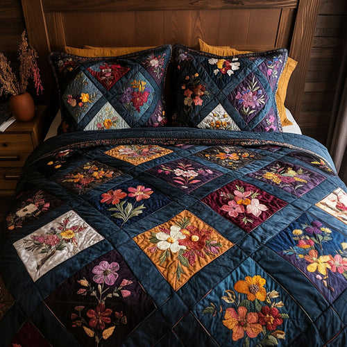 Floral Whispers 3-Piece Quilted Bedding Set NCU0PT5273