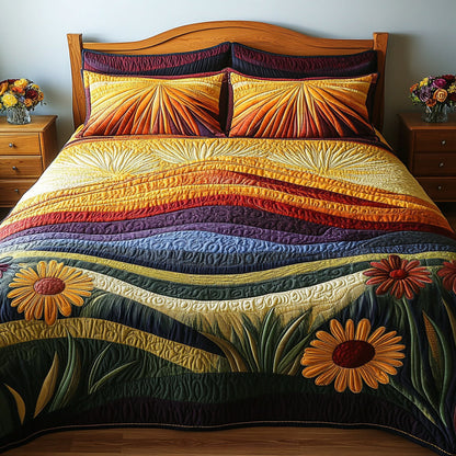 Flourish Fields 3-Piece Quilted Bedding Set NCU0PT7335