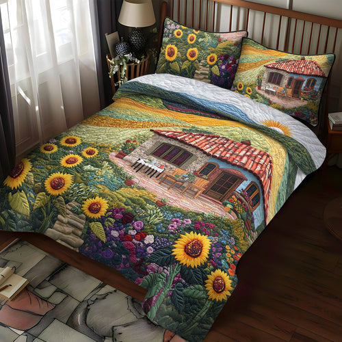 Flourishing Bloomscape 3-Piece Quilted Bedding Set NCU0PT5776