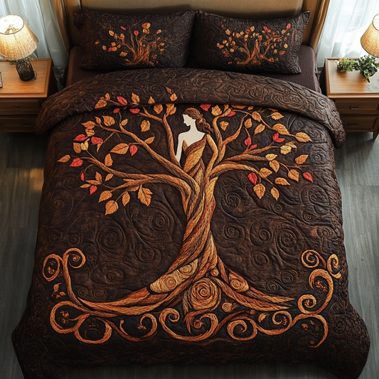 Flourishing Spirit 3-Piece Quilted Bedding Set NCU0DK5261