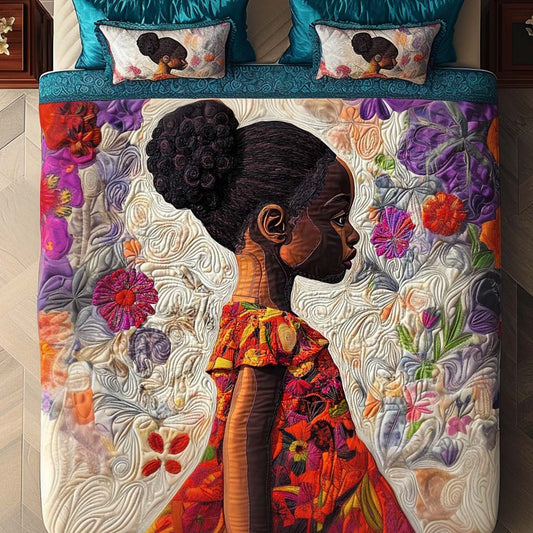 Flower Child 3-Piece Quilted Bedding Set NCU0NT8055