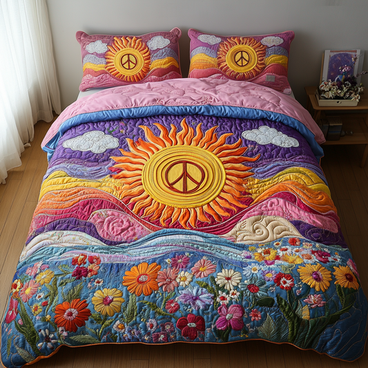 Flower Child 3-Piece Quilted Bedding Set NCU0VL1388