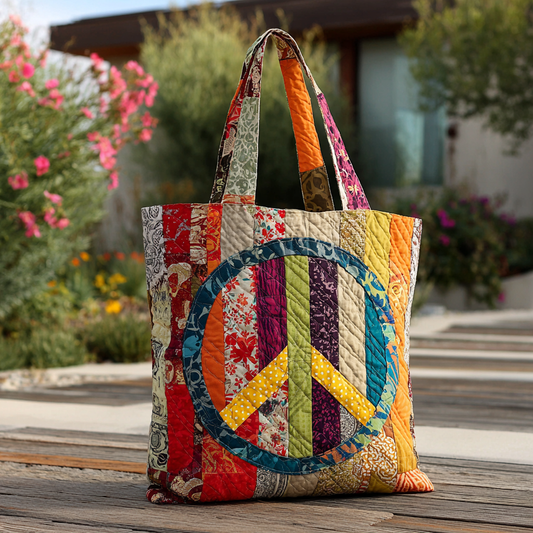Flower Child Circle Quilted Tote Bag NCU0PT8195
