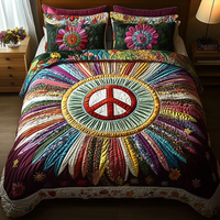 Flower Child Harmony 3-Piece Quilted Bedding Set NCU0DK4221