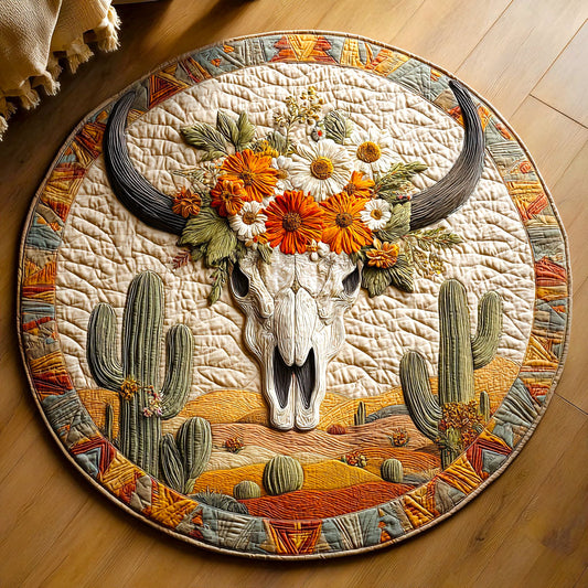 Flower Horns Quilted Round Mat NCU0TV048