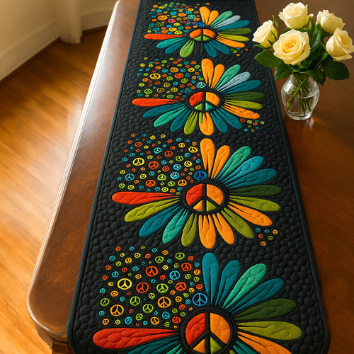 Flower Peace Quilted Table Runner NCU0NT5329