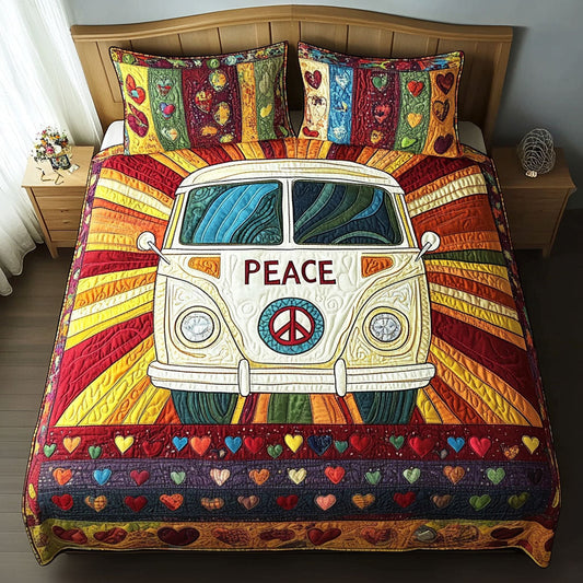 Flower Power 3-Piece Quilted Bedding Set NCU0NT3896