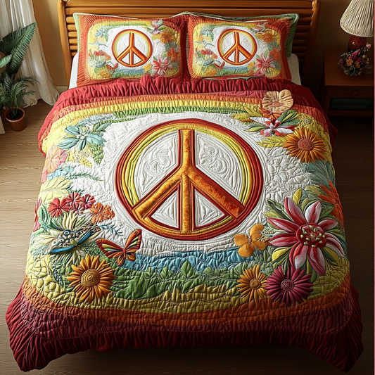 Flower Power 3-Piece Quilted Bedding Set NCU0VH3088