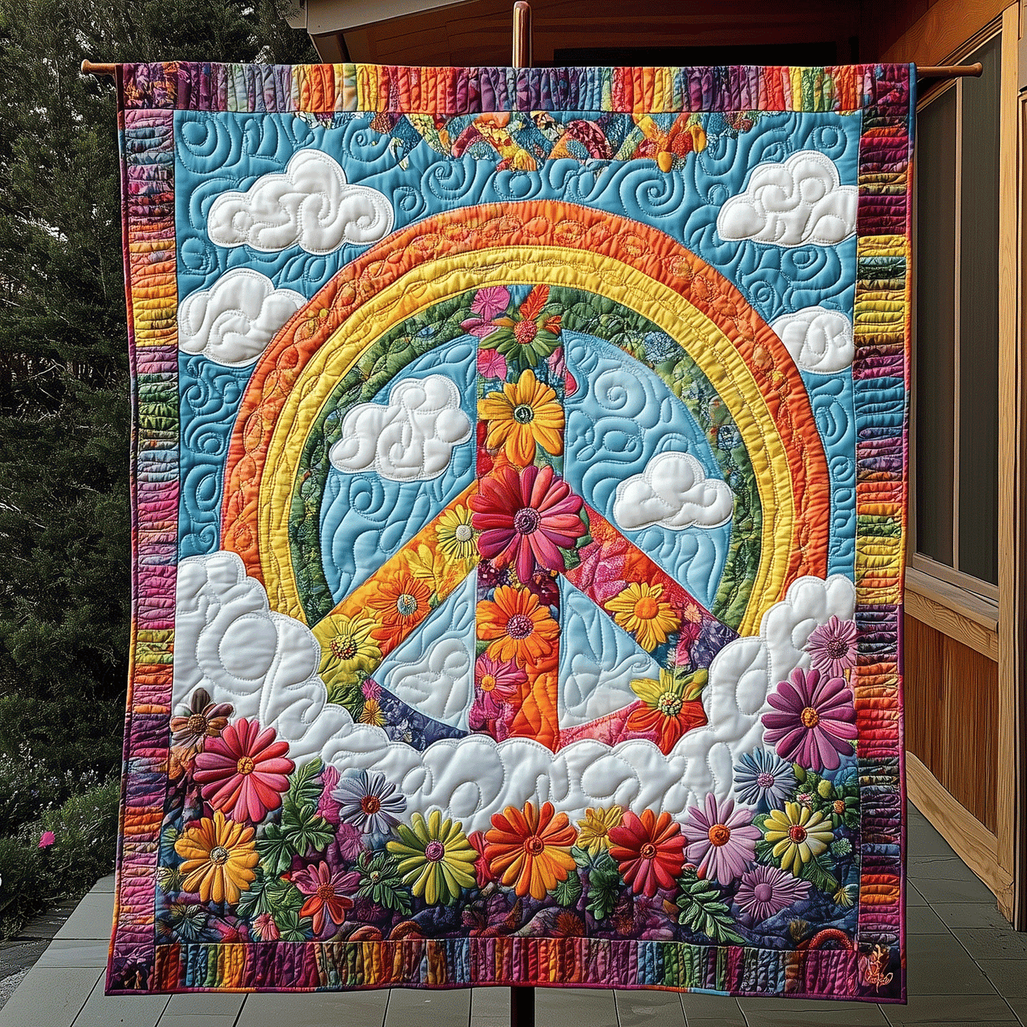 Flower Power Bliss Quilted Blanket NCU0TH1709