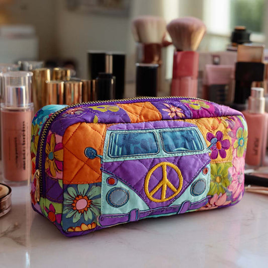 Flower Power Van Quilted Makeup Bag NCU0XD877