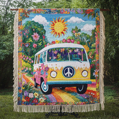 Flower Power Van Woven Sofa Blanket NCU0NT4786