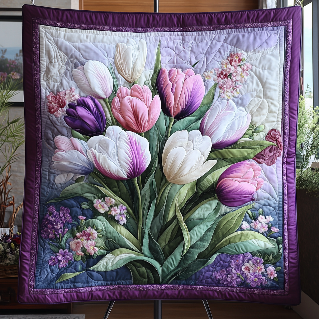 Flower Whisper Quilted Blanket NCU0VH3300