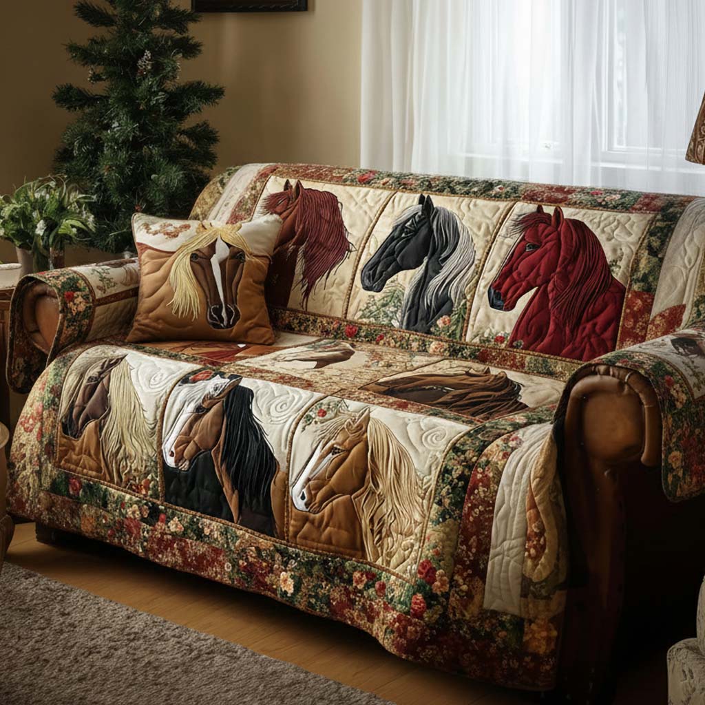 Flowered Spirit Quilted Sofa Cover NCU0NT11555
