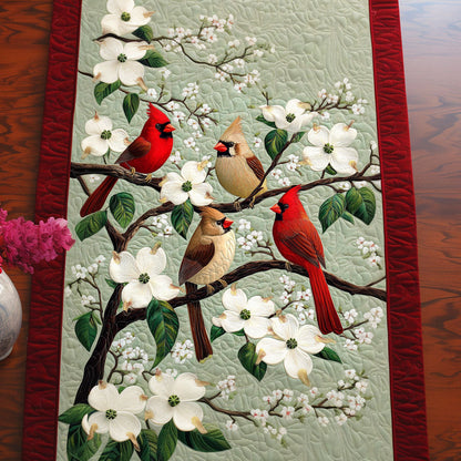 Flowering Cardinals Quilted Table Runner NCU0NT6426