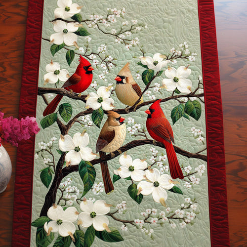 Flowering Cardinals Quilted Table Runner NCU0NT6426