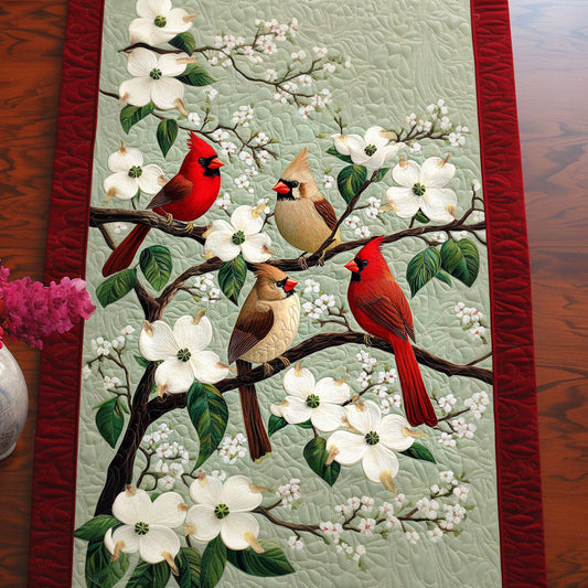 Flowering Cardinals Quilted Table Runner NCU0NT6426