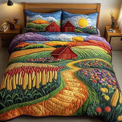 Flowery Pathway View 3-Piece Quilted Bedding Set NCU0DK6303