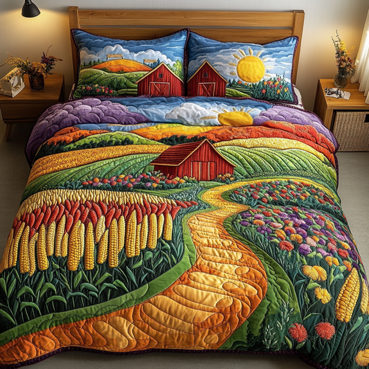Flowery Pathway View 3-Piece Quilted Bedding Set NCU0DK6303