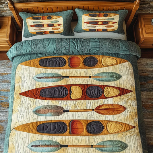 Flowing Stream 3-Piece Quilted Bedding Set NCU0PT7087