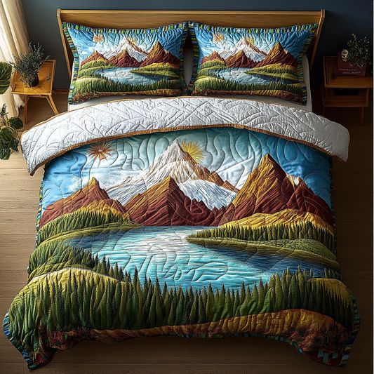Flowing Waters 3-Piece Quilted Bedding Set NCU0DK6144