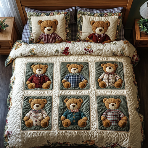 Fluffy Charm 3-Piece Quilted Bedding Set NCU0VH3372