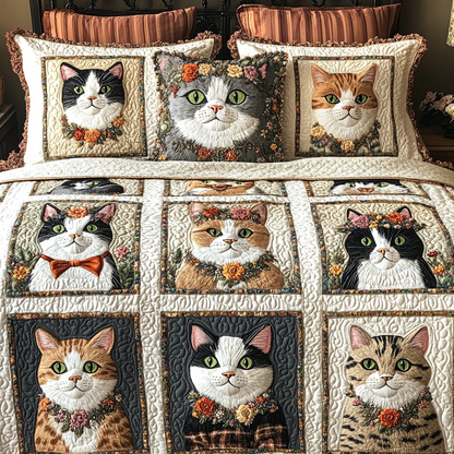 Fluffy Friends 3-Piece Quilted Bedding Set NCU0VH4290