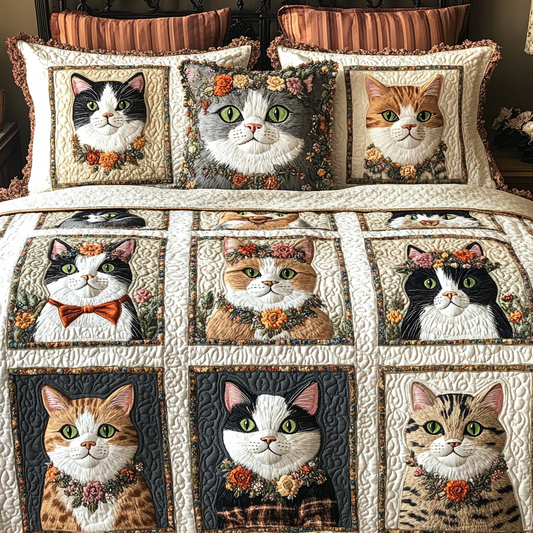 Fluffy Friends 3-Piece Quilted Bedding Set NCU0VH4290