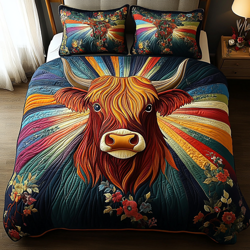 Fluffy Pastures 3-Piece Quilted Bedding Set NCU0DV3231