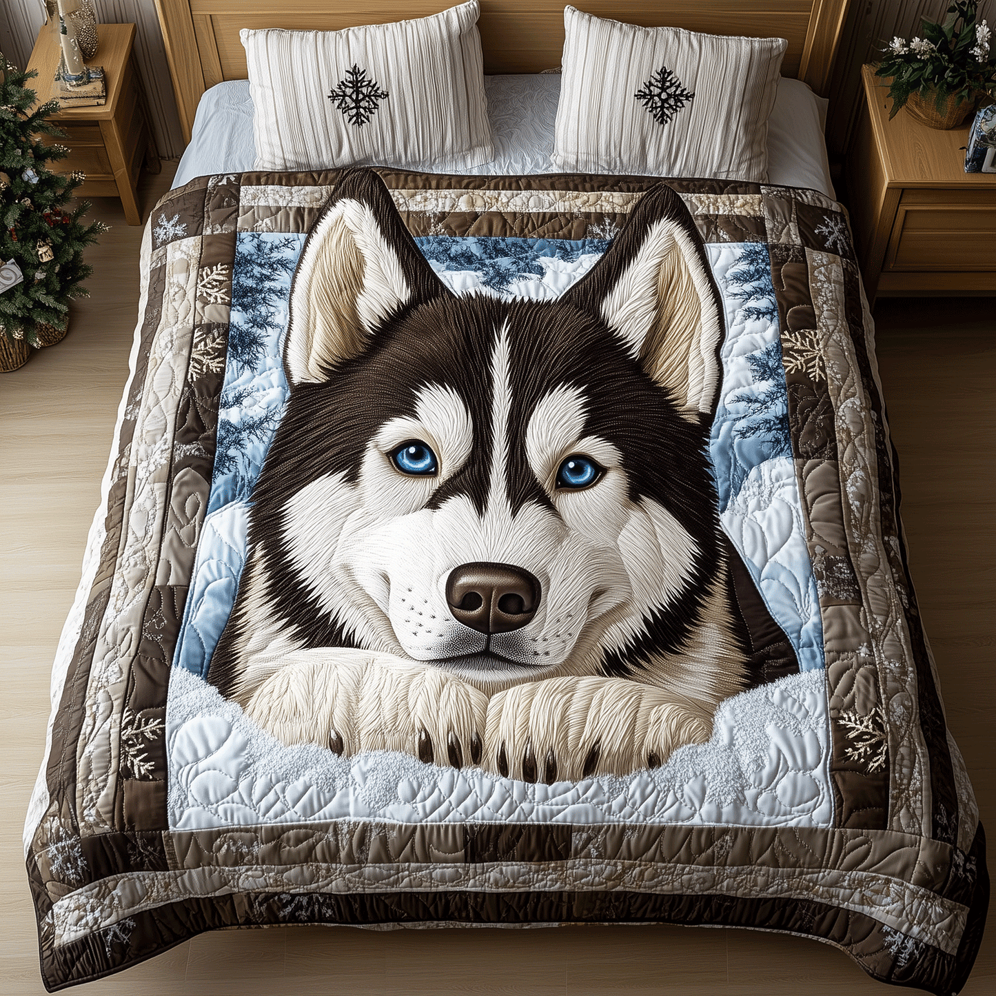 Flurry of Frost 3-Piece Quilted Bedding Set NCU0TH2545