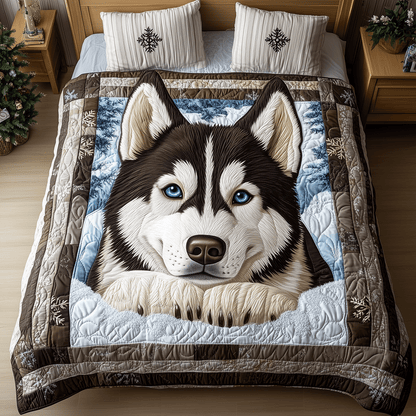 Flurry of Frost 3-Piece Quilted Bedding Set NCU0TH2545