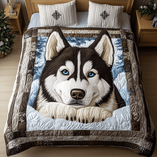 Flurry of Frost 3-Piece Quilted Bedding Set NCU0TH2545