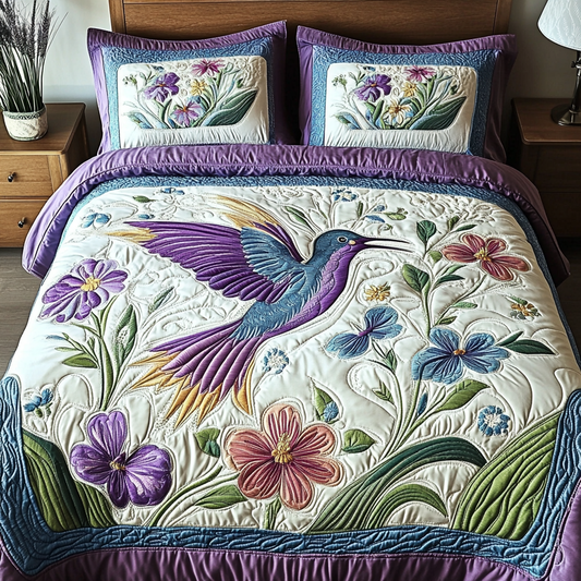 Flutter Bloom 3-Piece Quilted Bedding Set NCU0VH4916