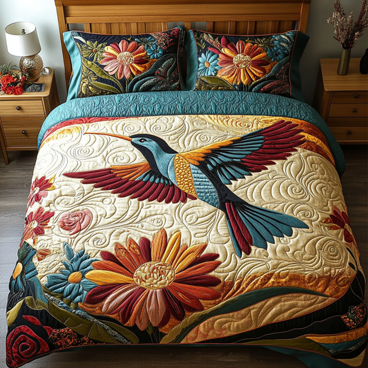 Flutter Breeze 3-Piece Quilted Bedding Set NCU0DK5646