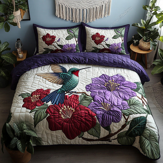 Flutter Garden 3-Piece Quilted Bedding Set NCU0DV6995