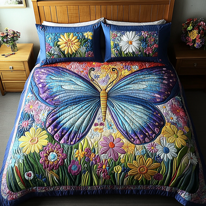 Flutter Garden 3-Piece Quilted Bedding Set NCU0VL2235