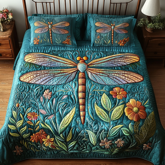 Flutter Glow 3-Piece Quilted Bedding Set NCU0VH1480