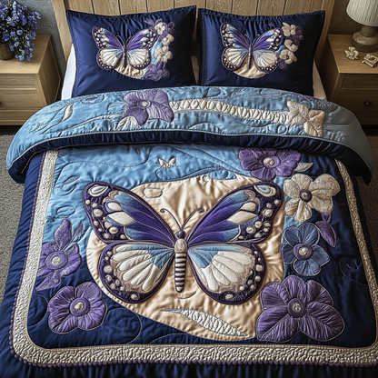 Flutter Grace 3-Piece Quilted Bedding Set NCU0DK4266