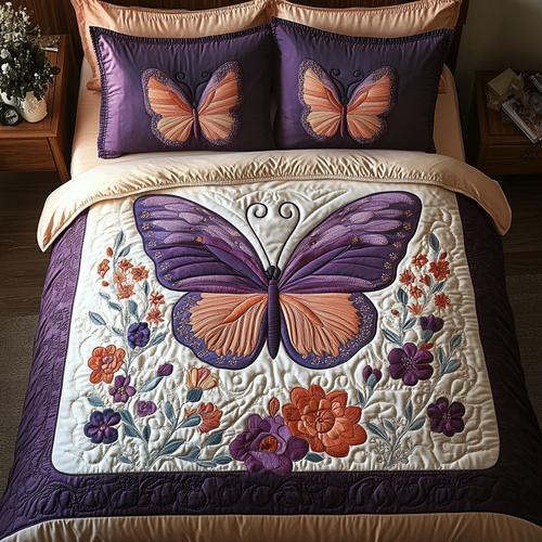 Flutter Grace 3-Piece Quilted Bedding Set NCU0DK5505