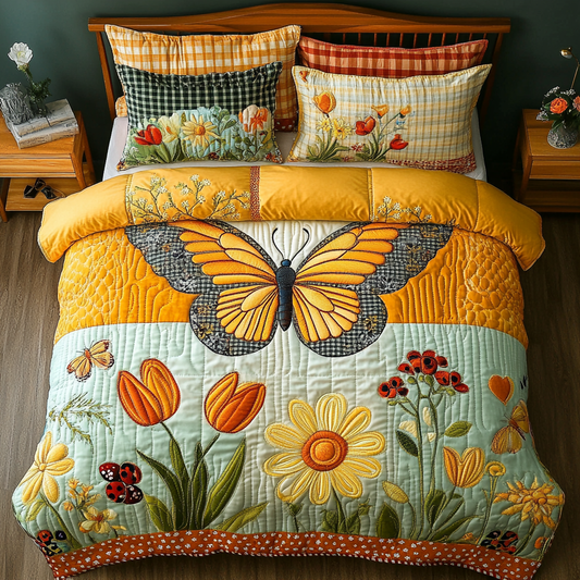 Flutter Grace 3-Piece Quilted Bedding Set NCU0DK5626