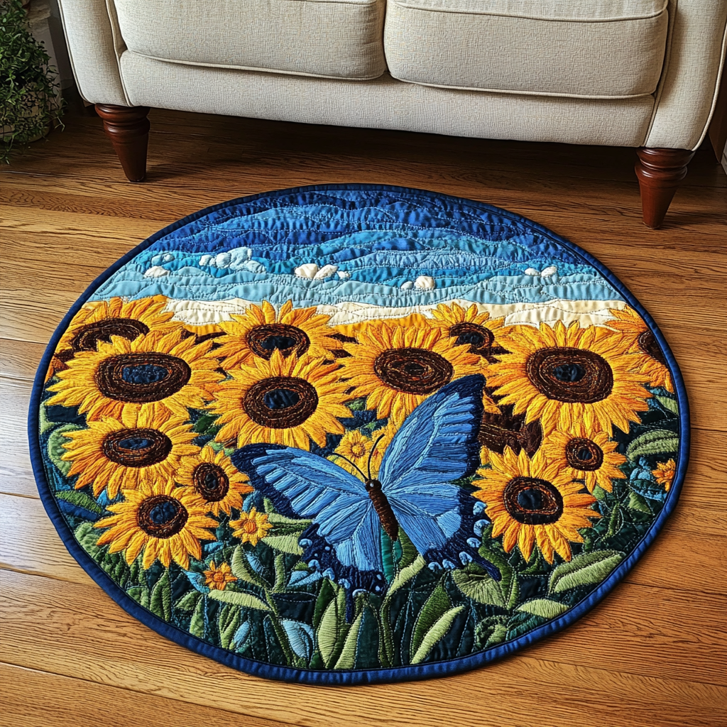 Flutter Grace Quilted Round Mat NCU0DK4651