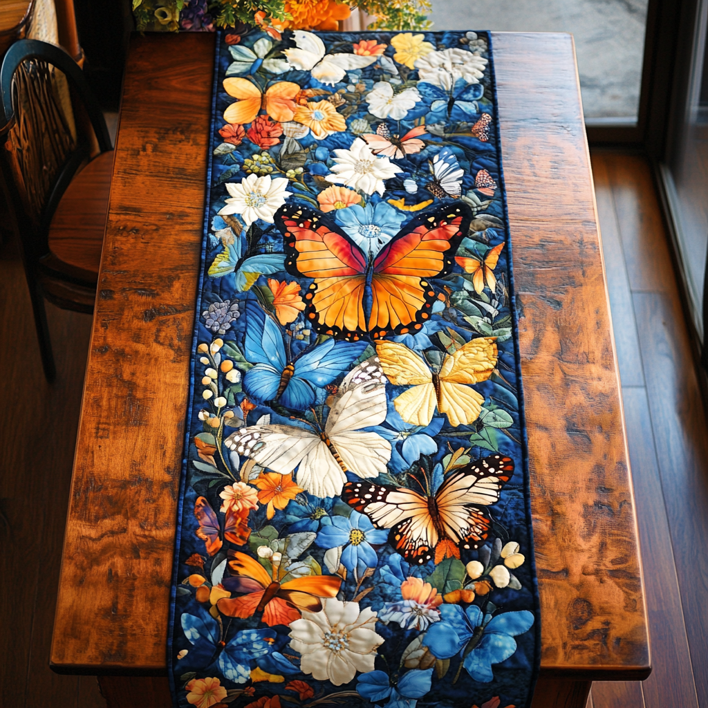 Flutter Grace Quilted Table Runner NCU0DK4041