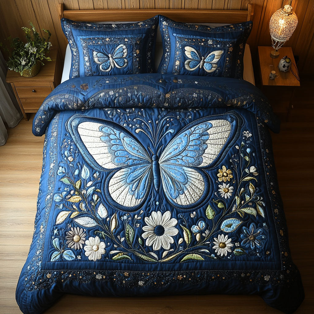 Flutter Harmony 3-Piece Quilted Bedding Set NCU0PT3483