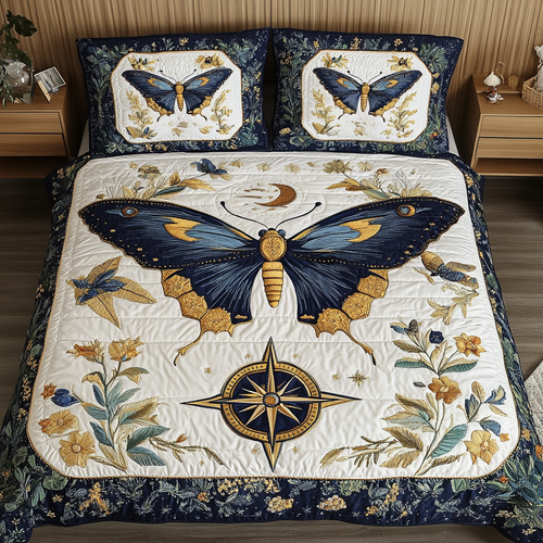 Flutter Night 3-Piece Quilted Bedding Set NCU0VL2371