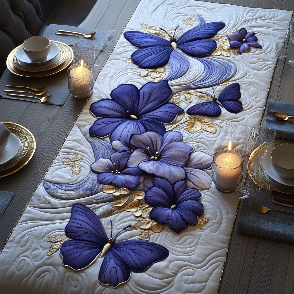 Flutter and Grace Quilted Table Runner NCU0DV3427